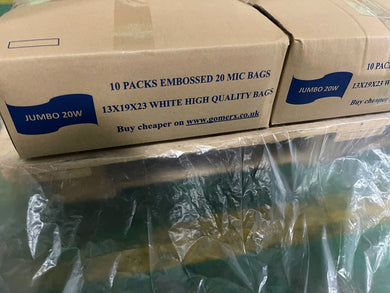 JUMBO 20W, OWN IMPORT, 20 mic, 10 pack box, white 13x19x23