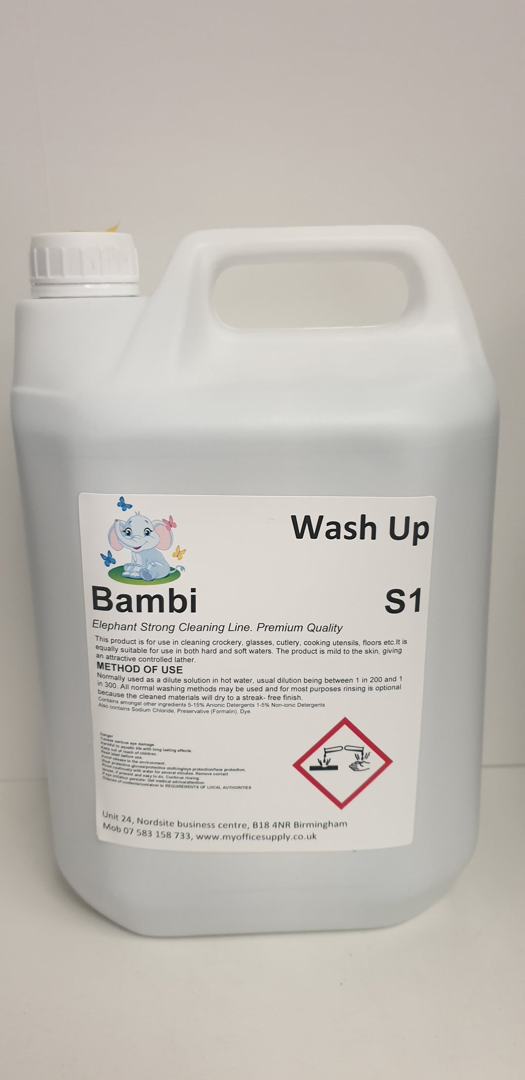 Wash up liquid  20%    5 lit